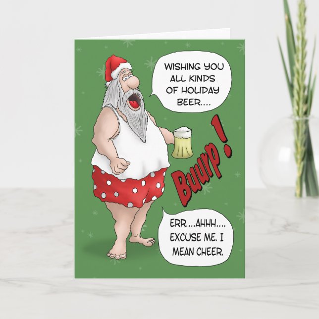 Tarjetas de Navidad divertidas: Santa relajado (Anverso)