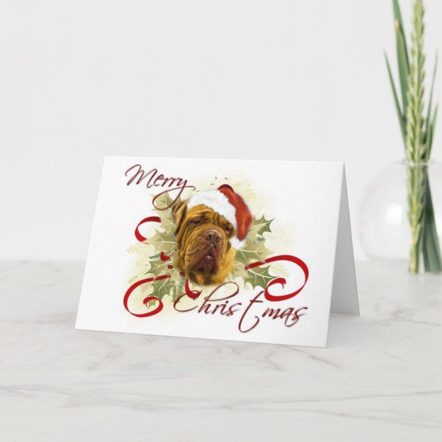 Tarjetas de Navidad Dogue de Bordeaux (Anverso)