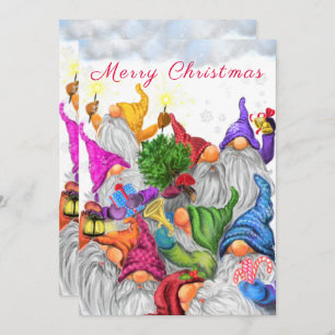 Tarjetas de Navidad Gnome Fiesta