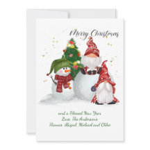 Tarjetas de Navidad Gnomos Muñecos de Nieve Fiesta