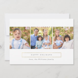 Tarjetas de Navidad Gold Happy Holidays Collage de