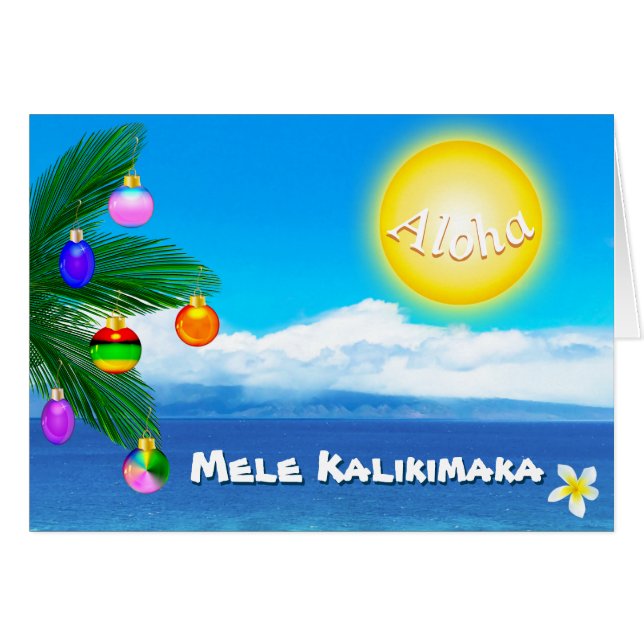 Tarjetas de Navidad hawaianas de encargo Mele (Anverso (Horizontal))