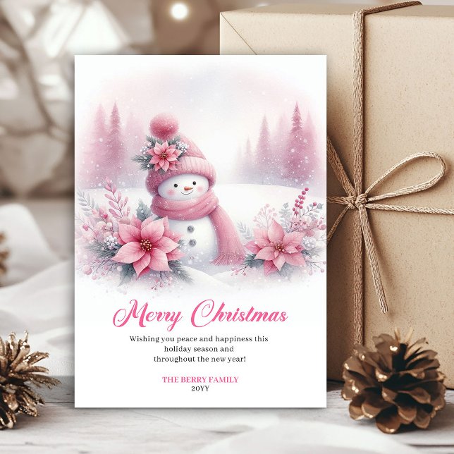 Tarjetas de Navidad Imprimibles para Niños Bosque  (Rustic Snowy Forest Kids Printable Christmas Greeting Card

)