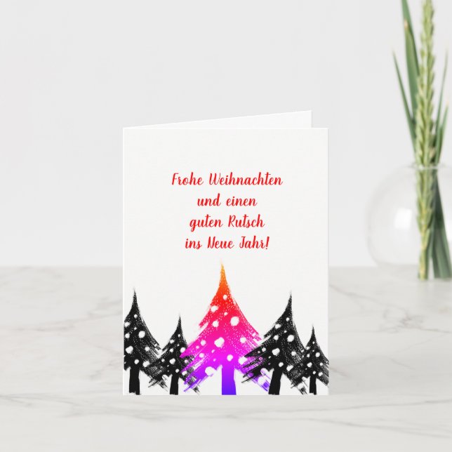 Tarjetas de Navidad minimalistas modernas en blanc (Anverso)
