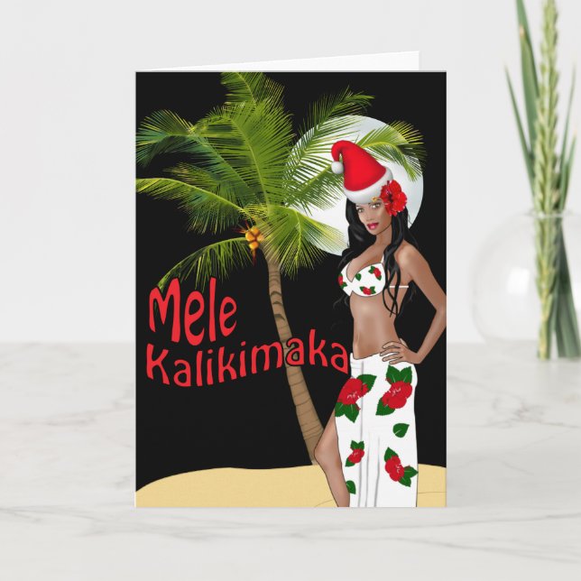 Tarjetas de Navidad modelas de Wahine Mele (Anverso)