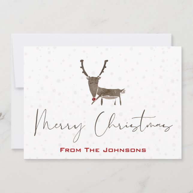 Tarjetas de Navidad Modernas de Rudolf (Anverso)
