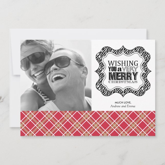 Tarjetas de Navidad modernas para fotos (Anverso)