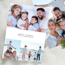 Tarjetas de Navidad Multi Cuatro Fotos Elegantes S