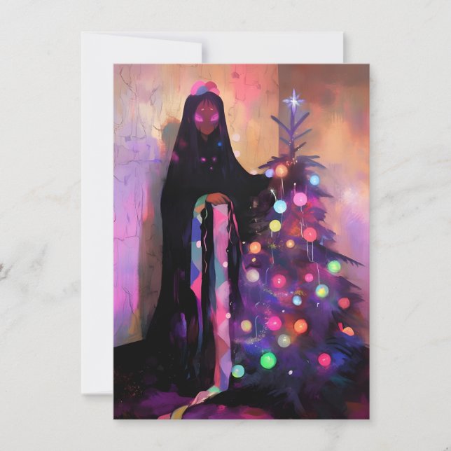 Tarjetas de Navidad oscuras únicas (Anverso)