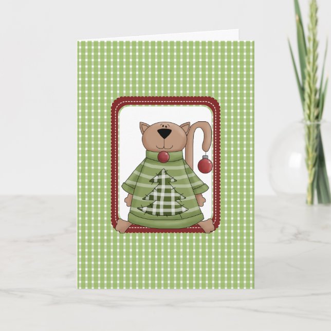 Tarjetas de Navidad para gatos de país (Anverso)