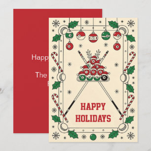 Tarjetas de Navidad para jugadores de billar