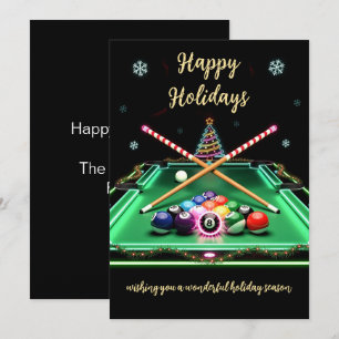 Tarjetas de Navidad para jugadores de billar