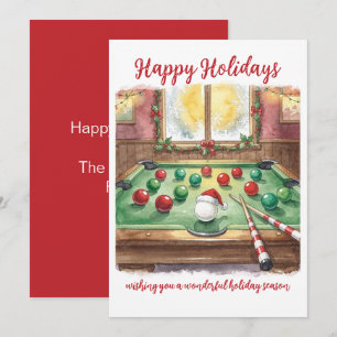 Tarjetas de Navidad para jugadores de billar