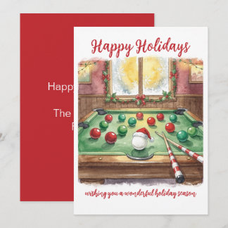 Tarjetas de Navidad para jugadores de billar