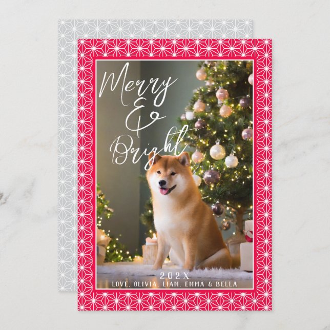 Tarjetas de Navidad | Patrón japonés de kimono ASA (Anverso / Reverso)