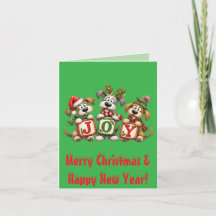 Tarjetas de Navidad Perros ALEGRÍA Tarjeta de vaca