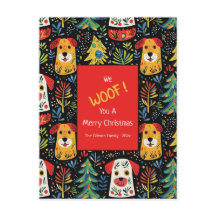 Tarjetas de Navidad Perros Lindos Fiesta