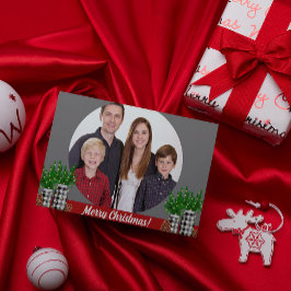 Tarjetas de Navidad personalizadas con foto rústic
