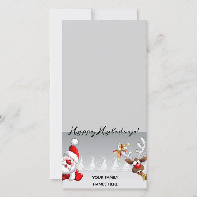 Tarjetas de Navidad personalizadas de la foto (Anverso)