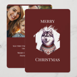 Tarjetas de Navidad Personalizadas, Husky Holiday