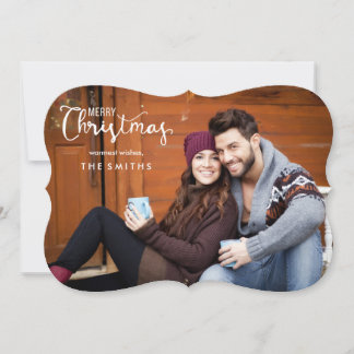 Tarjetas de Navidad planas de la foto llena de las