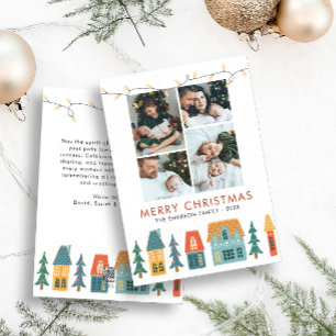 Tarjetas de Navidad Retro de Collage de Fotos