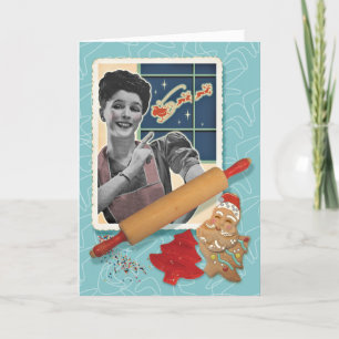 Tarjetas de Navidad Retro de Mamá Horneando Gallet