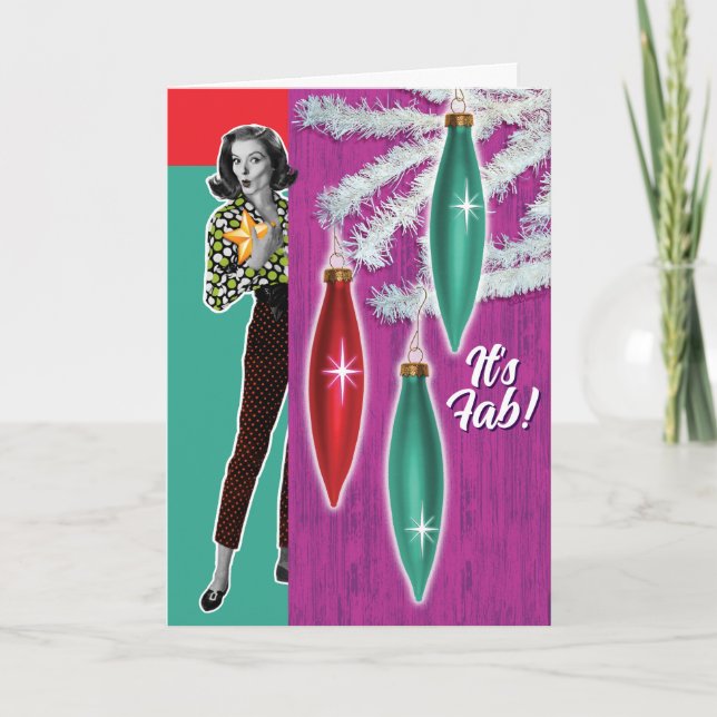 Tarjetas de Navidad Retro de Moda Fabulosas de los (Anverso)