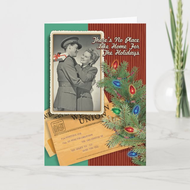 Tarjetas de Navidad Retro de Pareja Romántica de l (Anverso)
