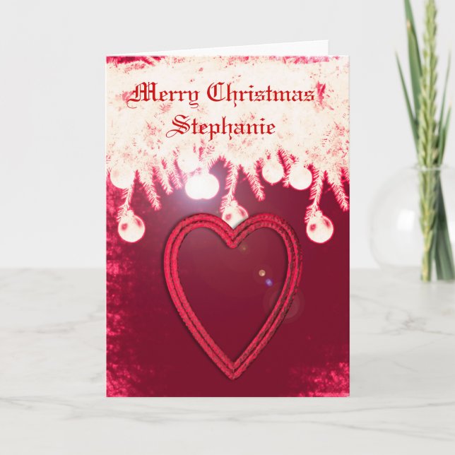 Tarjetas de Navidad rojas personalizadas (Anverso)