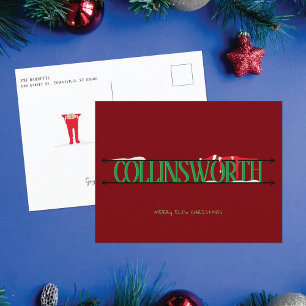 Tarjetas de Navidad Rojas y Verdes de Traviesas de