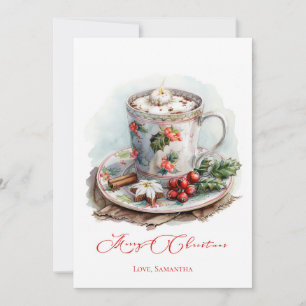 Tarjetas de Navidad Rústicas de Chocolate Caliente