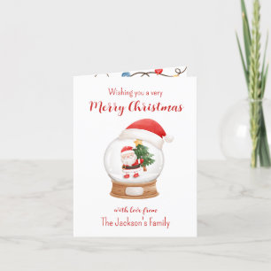 Tarjetas de navidad - Santa Claus Snowglobe