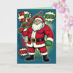 tarjetas de Navidad santa travieso y vacaciones ju