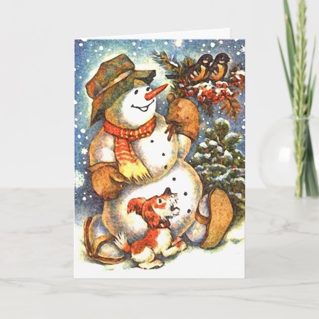 Tarjetas de Navidad Snowman (Anverso)