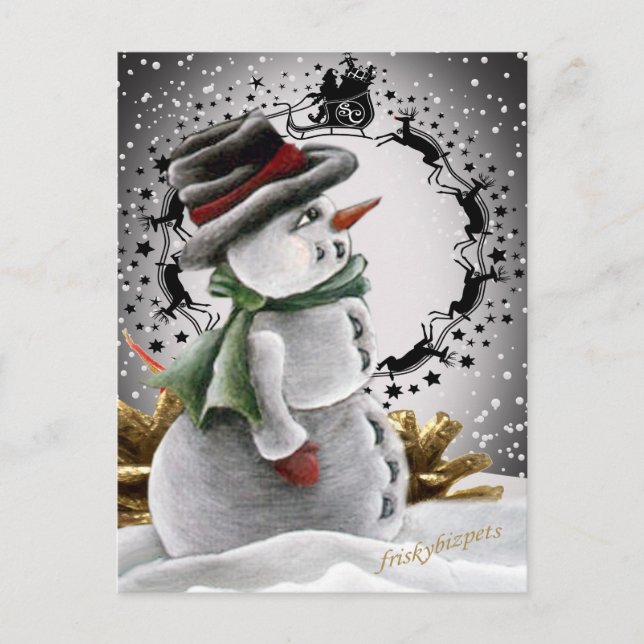 Tarjetas de Navidad Snowman (Anverso)