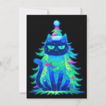 Tarjetas de Navidad únicas con gatos