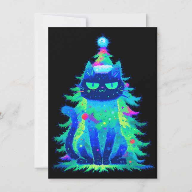 Tarjetas de Navidad únicas con gatos (Anverso)