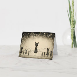Tarjetas de Navidad únicas con gatos