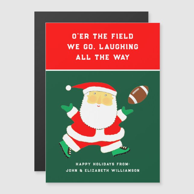 Tarjetas de Navidad únicas de fútbol para las fies (Anverso/Reverso)