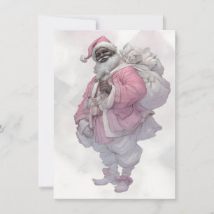 Tarjetas de Navidad únicas de Papá Noel negro aleg