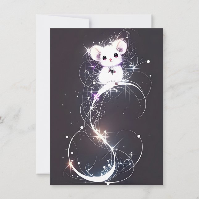 Tarjetas de Navidad Únicas de Ratón Adorable (Anverso)