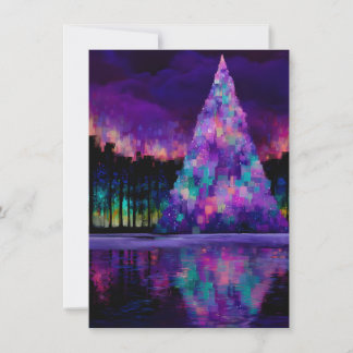 Tarjetas de Navidad Únicas del Árbol Púrpura