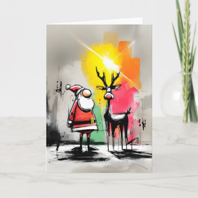 Tarjetas de Navidad Únicas Dibujadas a Mano (Anverso)