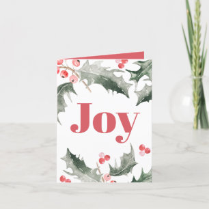 Tarjetas de navidad Watercolor Botánico Holly