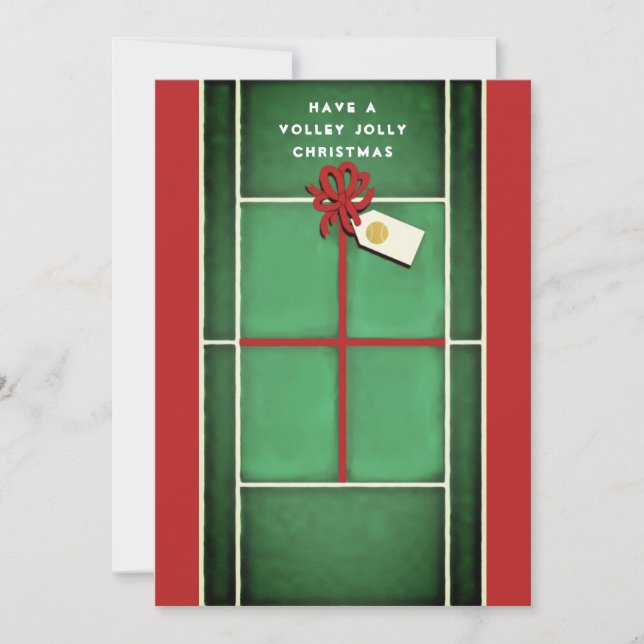 Tarjetas de Navidad y Año Nuevo de tenis (Anverso)