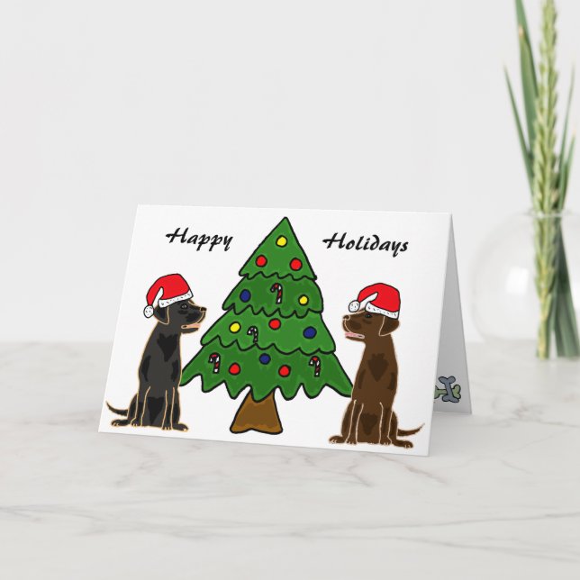 Tarjetas de Navidades BA- Chocolate y Labrador Neg (Anverso)