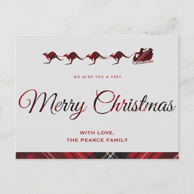 Tarjetas de Navidades canguro, Papá Noel Australia (Anverso)