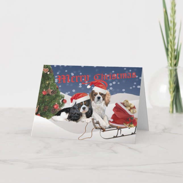 Tarjetas de Navidades Cavalier King Charles Spanie (Anverso)