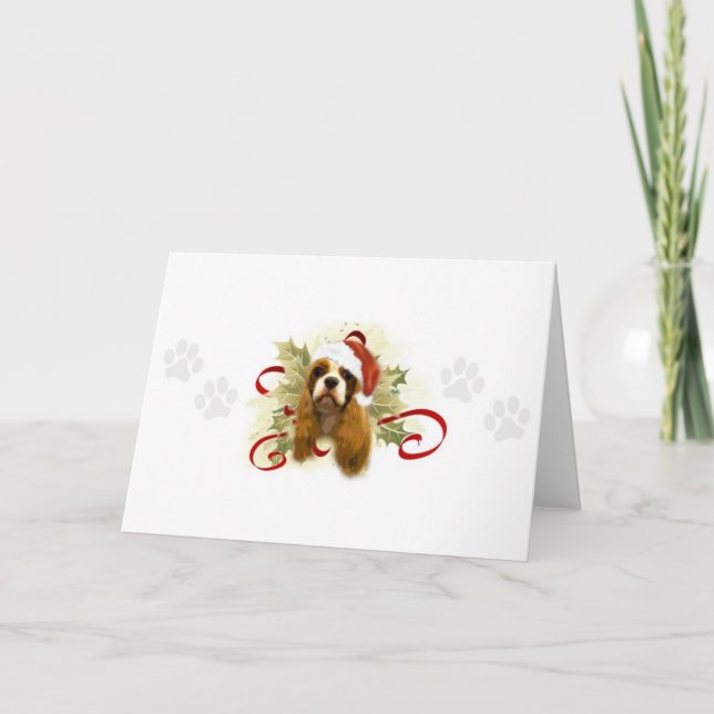 Tarjetas de Navidades Cavalier King Charles Spanie (Anverso)